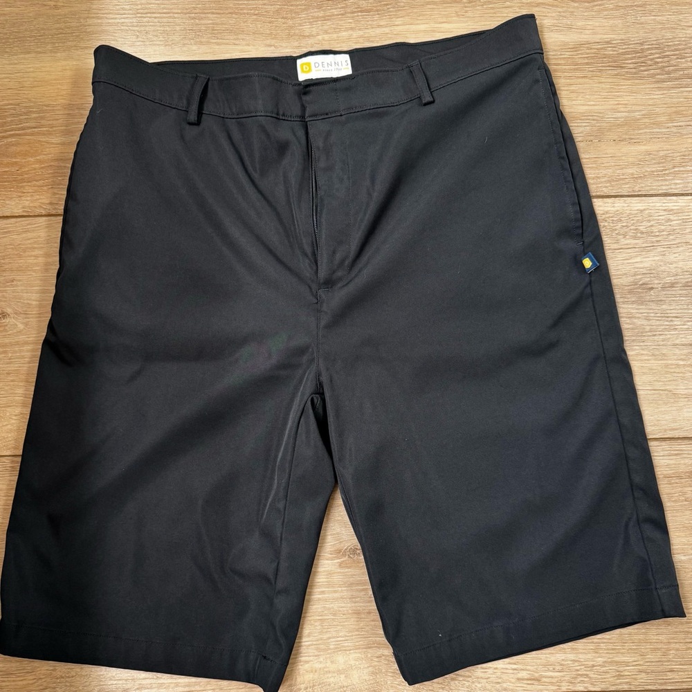Men's Classic Black Flat Front Shorts